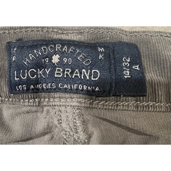 Lucky Brand Sofia Skinny Gray College Alt Preppy Jeans Cords Pants 14/32 Ankle - Picture 4 of 7